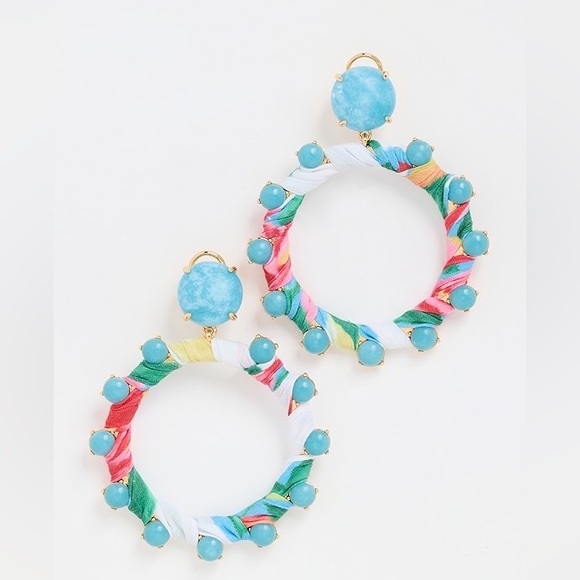 Lele Sadoughi Jewelry - NWT Lele Sadoughi x Roller Rabbit Ponderosa Hoop Earrings